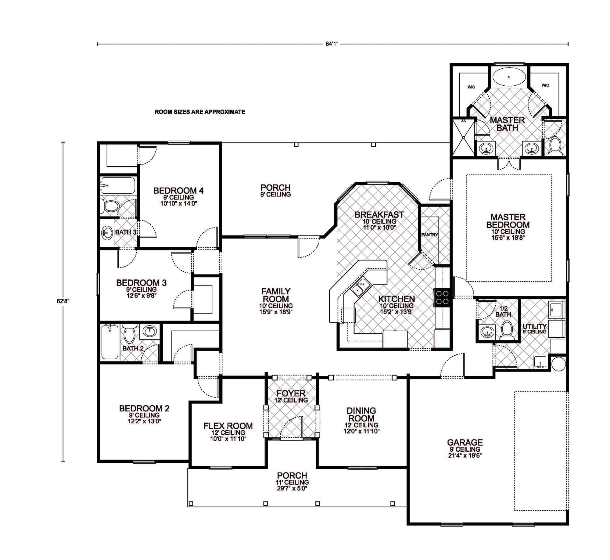 Lafayette B - Custom Home Floor Plan 1
