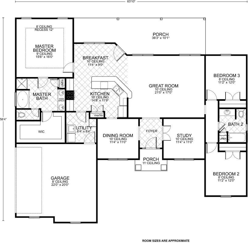 Hillsboro C - Custom Home Floor Plan