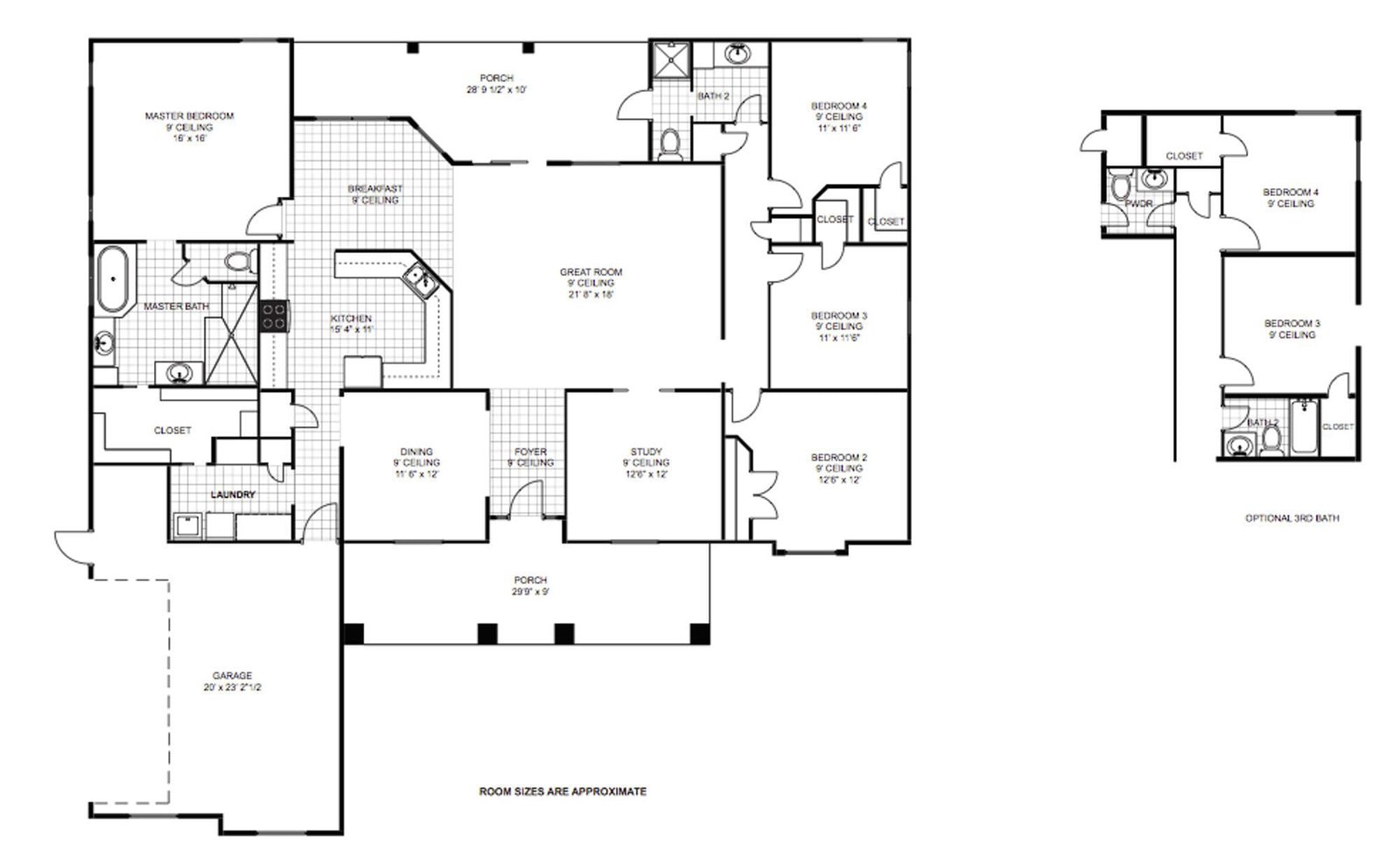 Lockhart A custom home floor plan - 4 Bed / 2 Bath / 2,427 Sq Ft