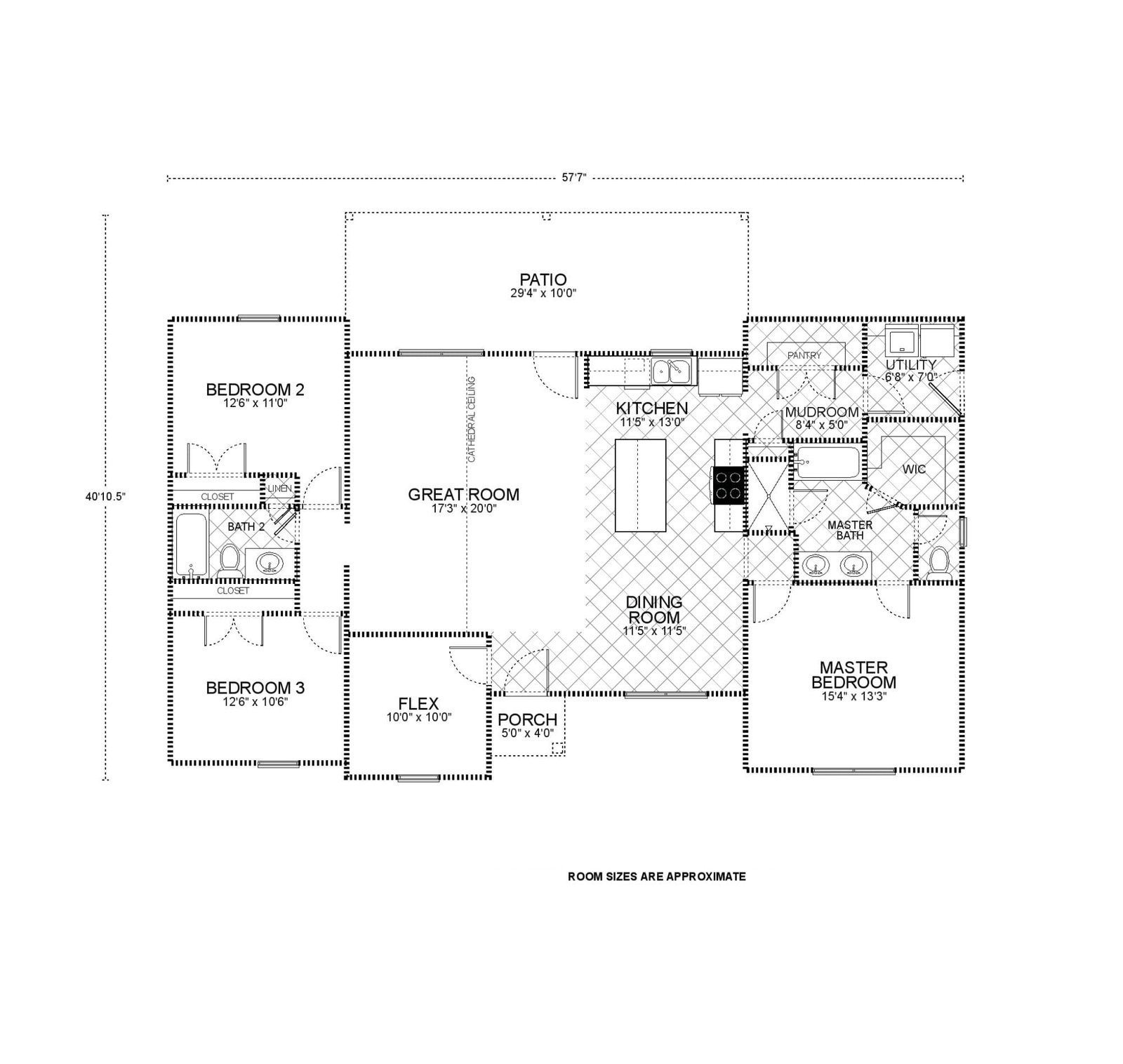Maplecrest custom home floor plan - 3 Bed / 2 Bath / 1,736 Sq Ft