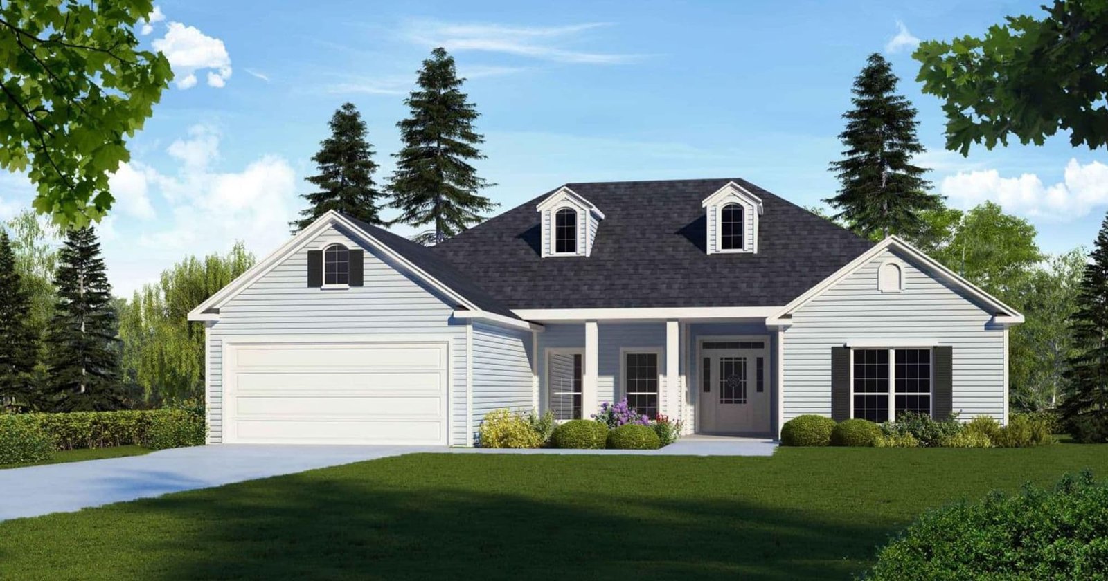 Navasota custom home elevation - 4 Bed / 2 Bath / 2,107 Sq Ft