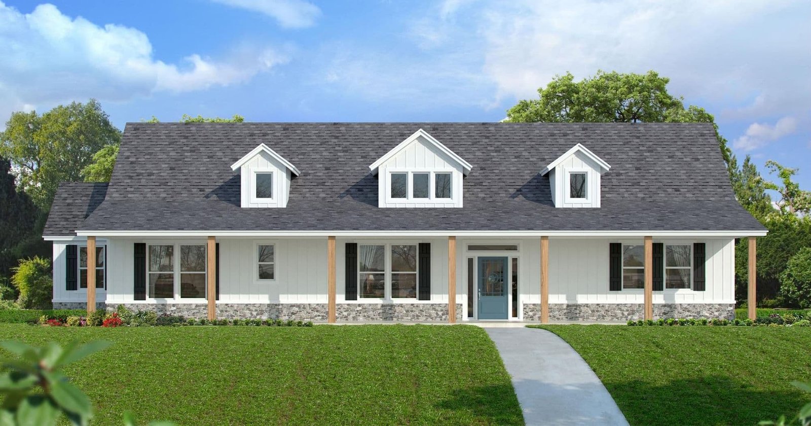 Bartlett custom home elevation - 3 Bed / 2.5 Bath / 2,264 Sq Ft