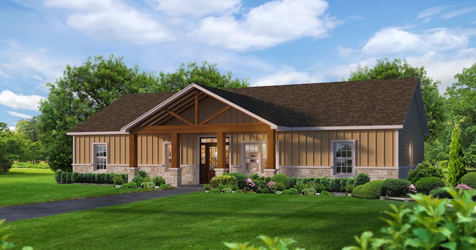 Bowie custom home elevation - 4 Bed / 2.5 Bath / 2,100 Sq Ft