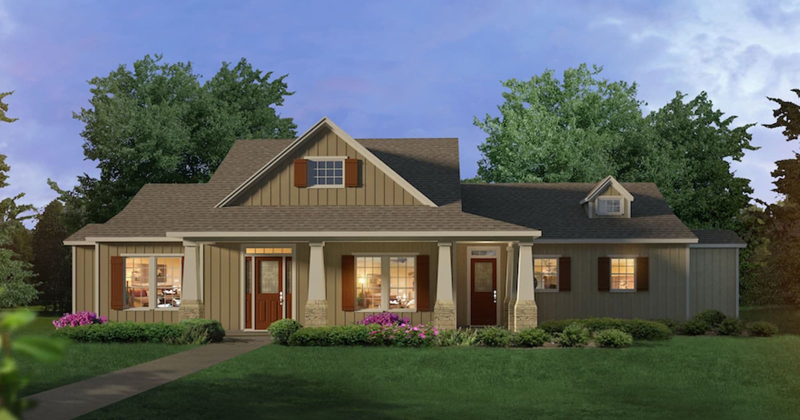 Brazos custom home elevation - 3 Bed / 2.5 Bath / 2,648 Sq Ft