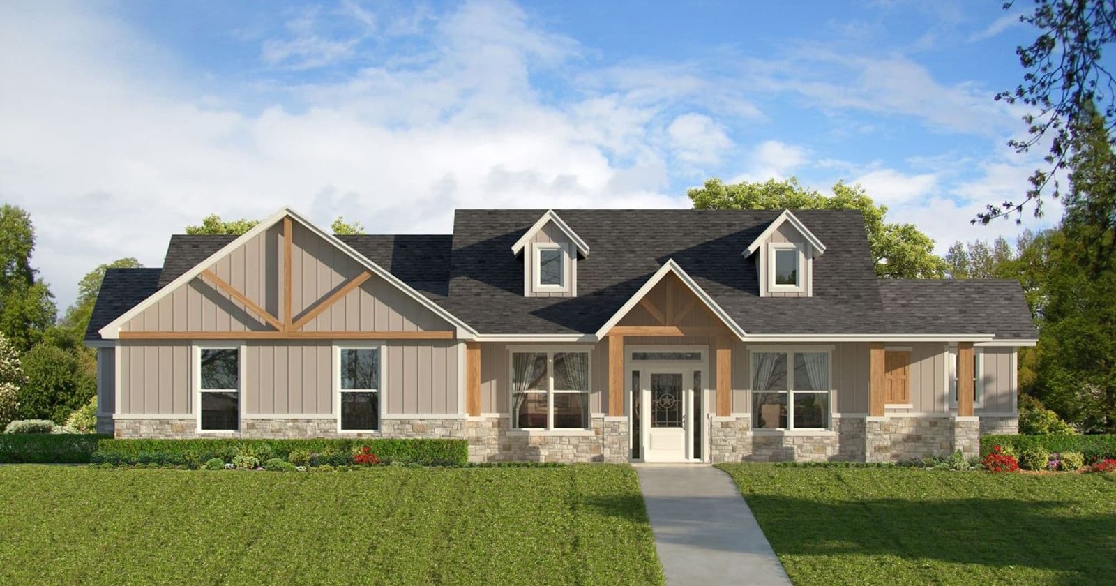 Bronson custom home elevation - 3 Bed / 2 Bath / 2,100 Sq Ft
