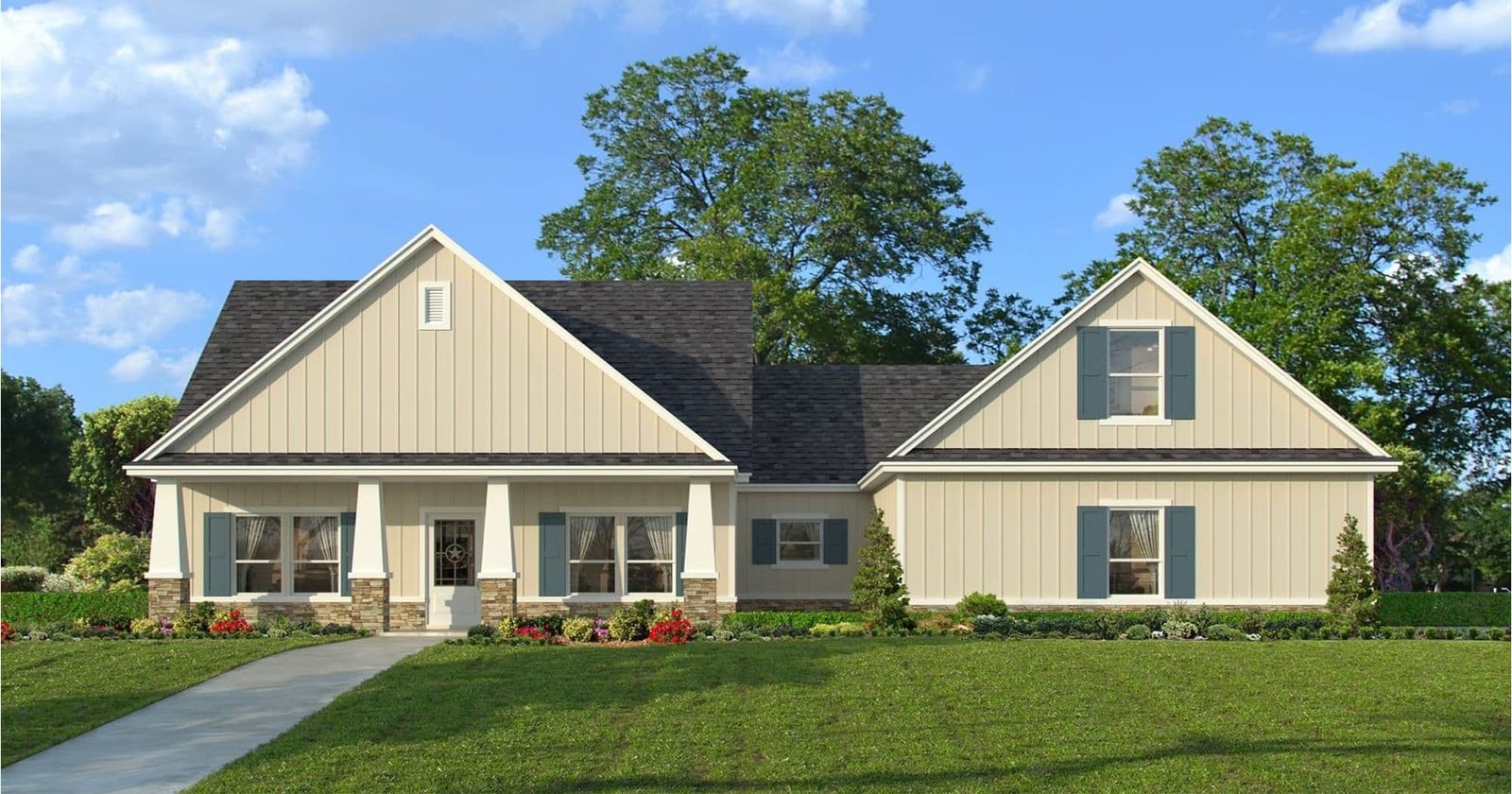 Canyon custom home elevation - 3 Bed / 2.5 Bath / 2,060 Sq Ft