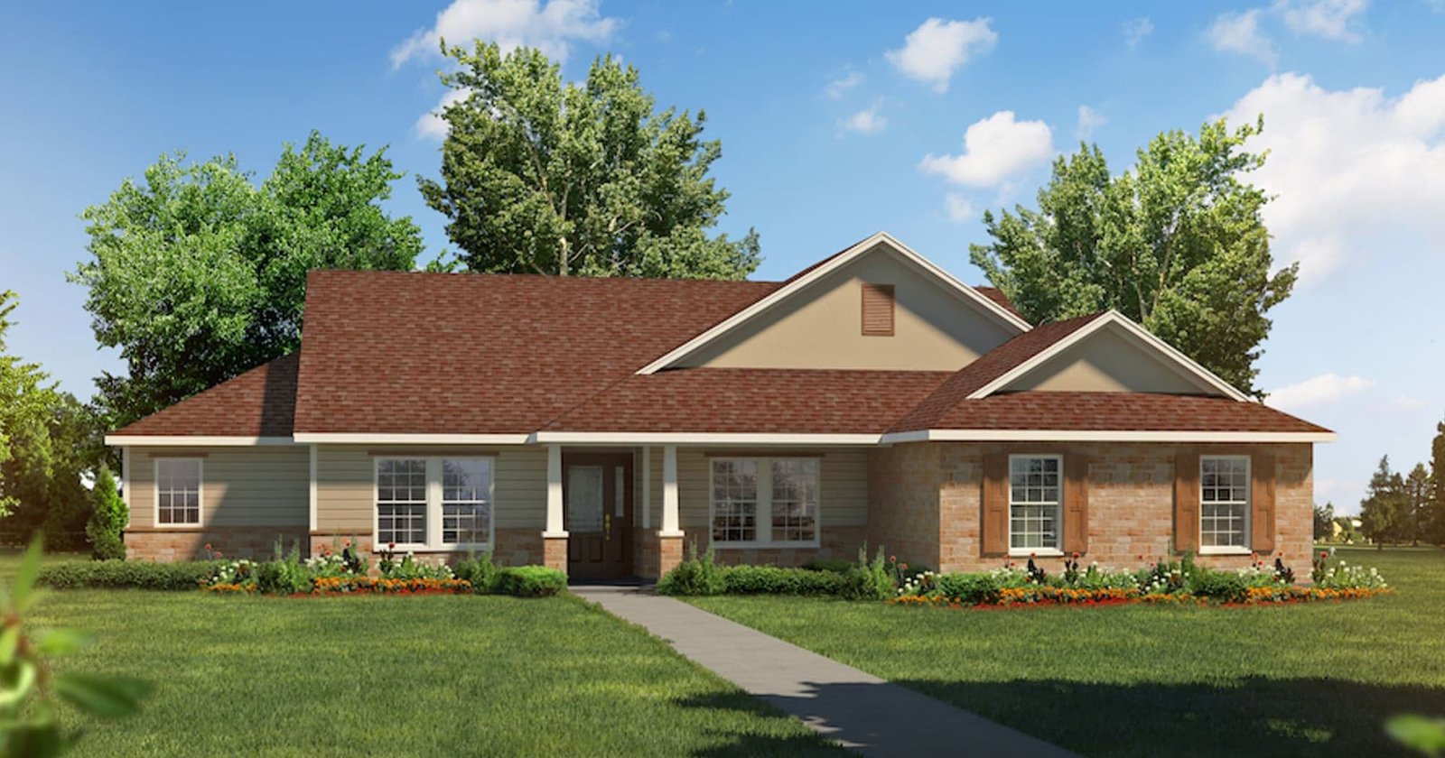 Driftwood A custom home elevation - 3 Bed / 2 Bath / 1,853 Sq Ft