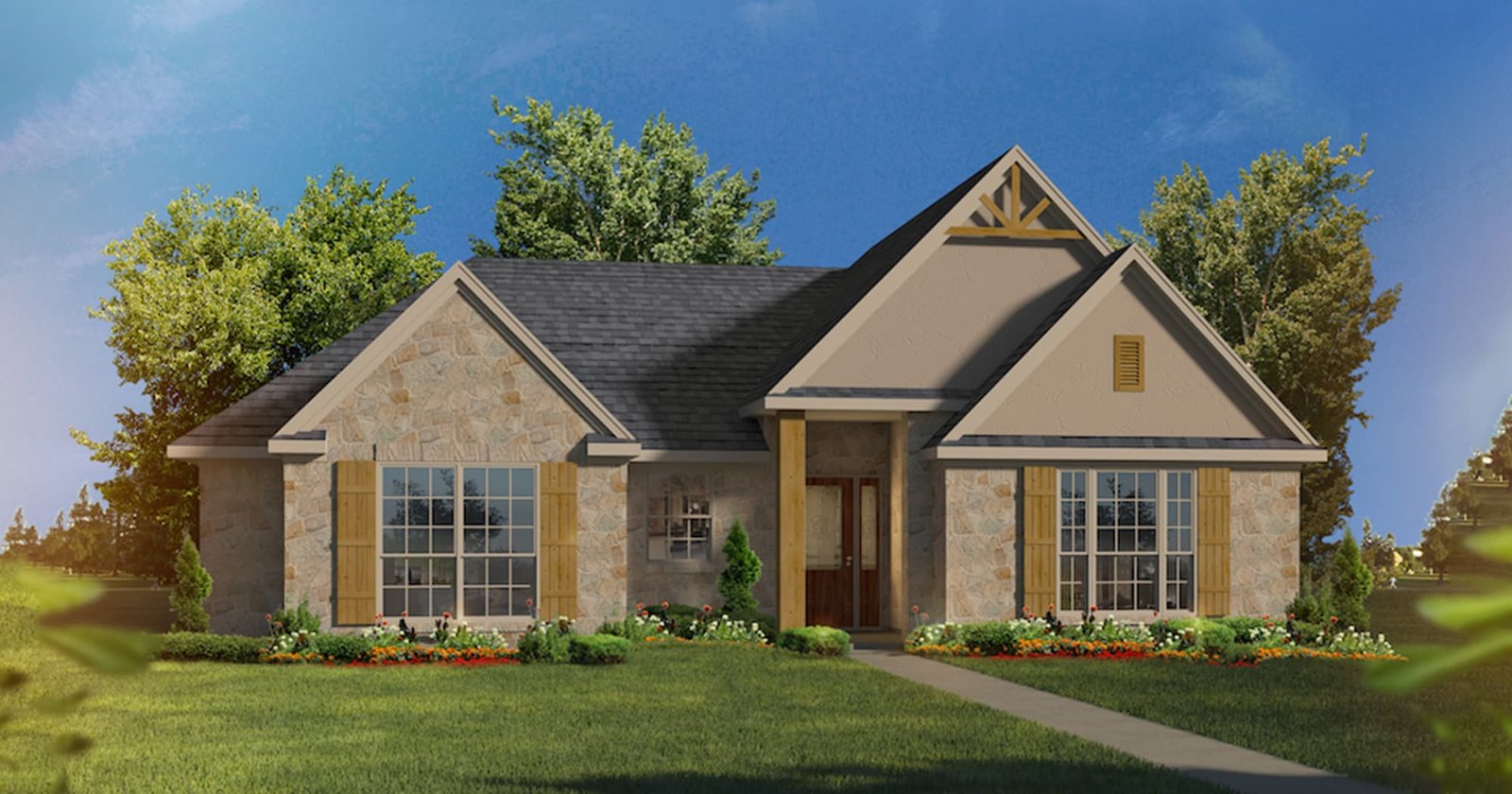 Guadalupe custom home elevation - 3 Bed / 2 Bath / 2,070 Sq Ft