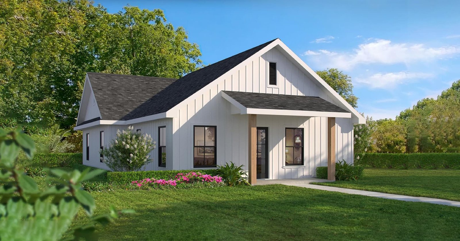 Henderson A custom home elevation - 3 Bed / 2 Bath / 1,200 Sq Ft