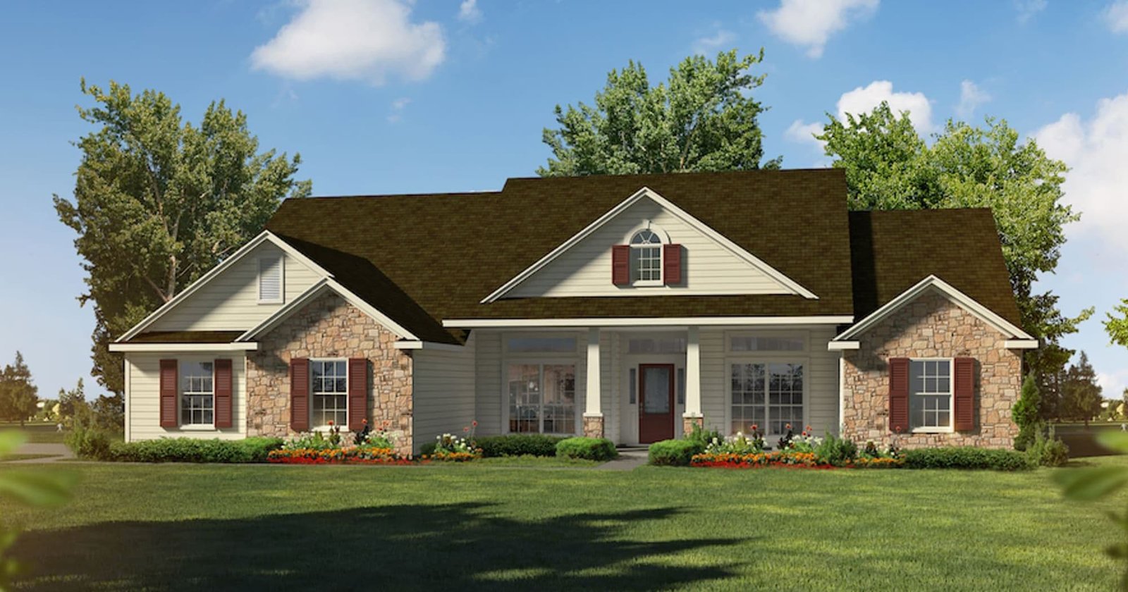 Hillsboro custom home elevation - 3 Bed / 2 Bath / 2,033 Sq Ft