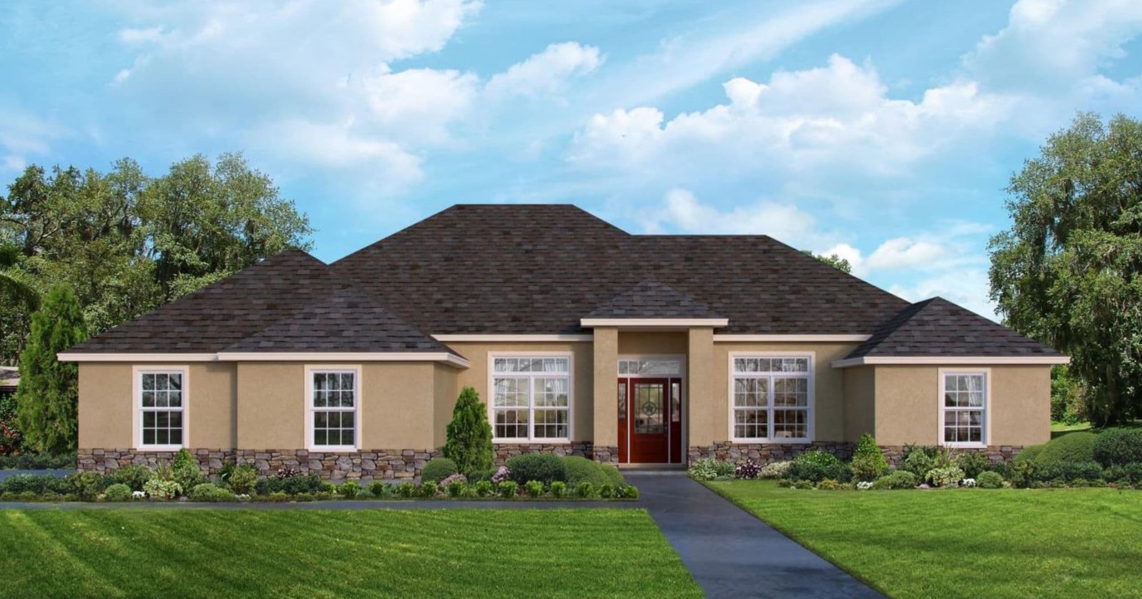 Hillsboro C custom home elevation - 3 Bed / 2 Bath / 2,051 Sq Ft