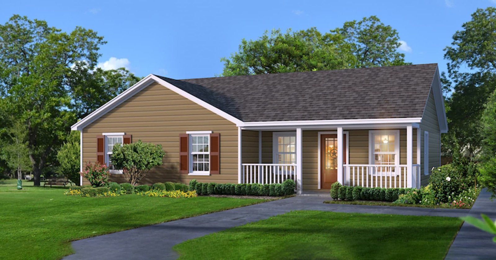 Homestead custom home elevation - 3 Bed / 2 Bath / 1,200 Sq Ft