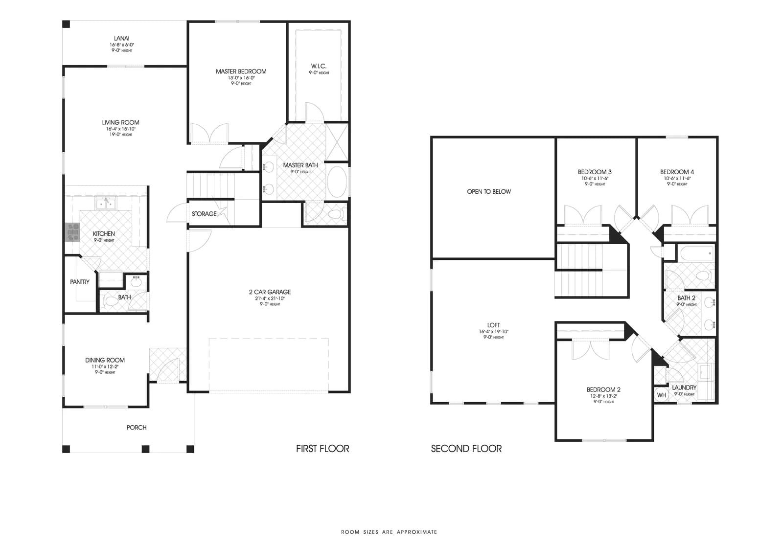 Seymour B custom home floor plan - 4 Bed / 2.5 Bath / 2,538 Sq Ft